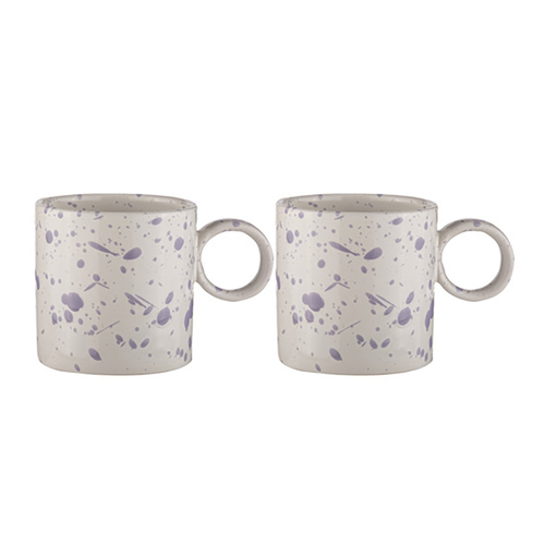 2PK Ladelle Carnival 9cm Stoneware Drinking Mug w/ Handle - Lilac