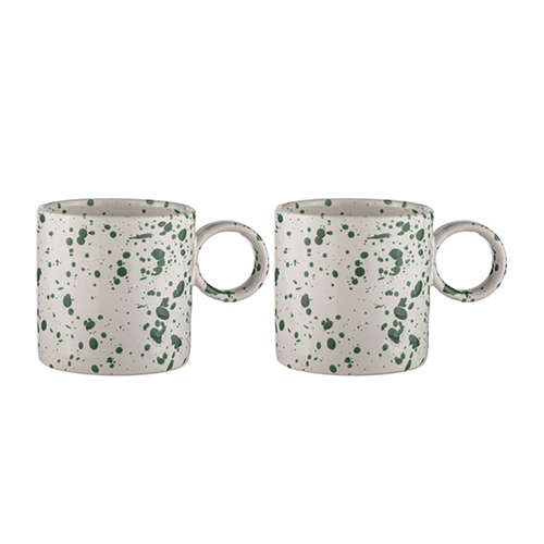 2PK Ladelle Carnival 9cm Stoneware Drinking Mug w/ Handle - Kelly Green