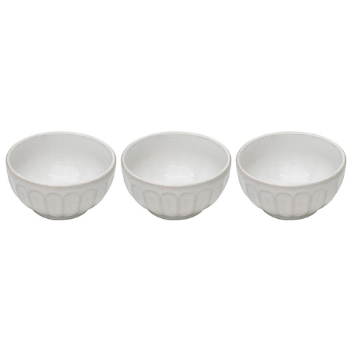 3pc Ladelle Marguerite Stoneware Dip/Serving Bowl Set 10x5cm White