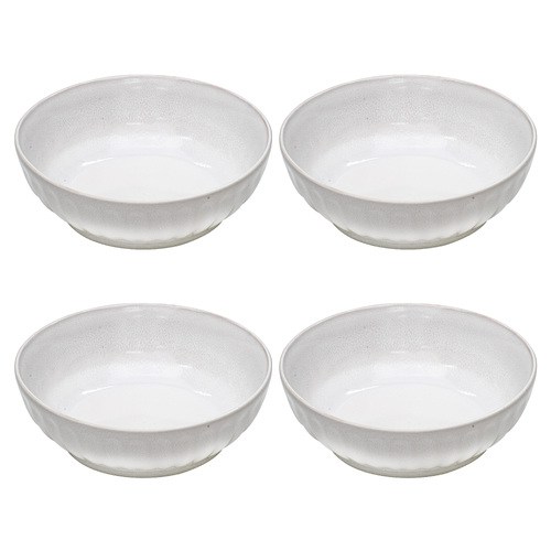 4pc Ladelle Marguerite Stoneware Serving Bowl Set 18x6cm White