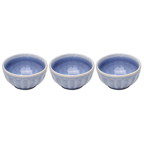 3pc Ladelle Marguerite Stoneware Dip Bowl Set 10x10x5cm Powder Blue