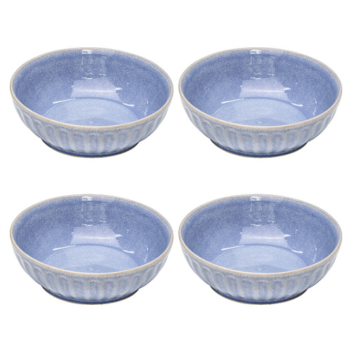 4pc Ladelle Marguerite Stoneware Bowl Set 18x6cm Powder Blue