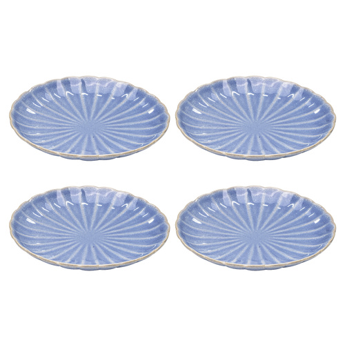 4pc Ladelle Marguerite Stoneware Side Plate 19.8x19.8x2.7cm Powder Blue