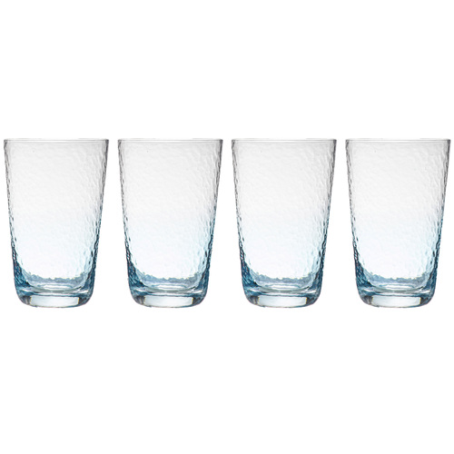 4pc Ladelle Dimpled Sky Blue Highball/Cocktail Tumbler 550ml Set