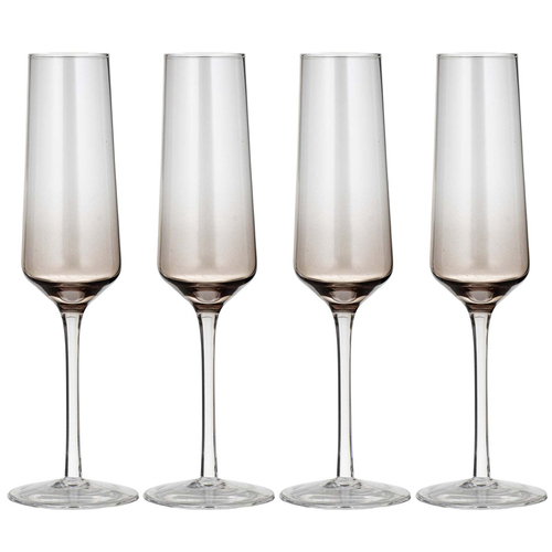 4PK Ladelle Prism 240ml Champagne Glass Drinkware Set - Noir