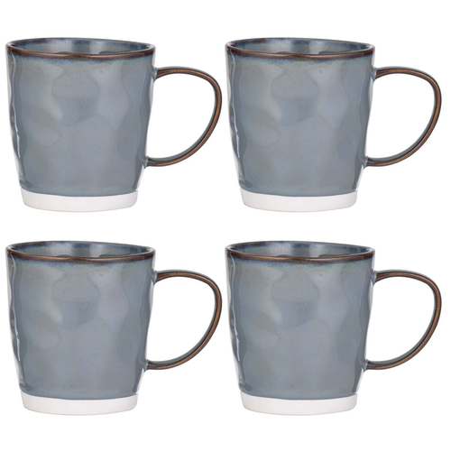 4PK Ladelle Halo Porcelain 12.5cm/350ml Mug - Steel