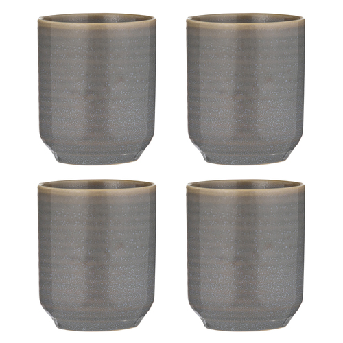 4PK Ladelle Melange Cornflower Stoneware 390ml/10cm Tumbler - Light Grey