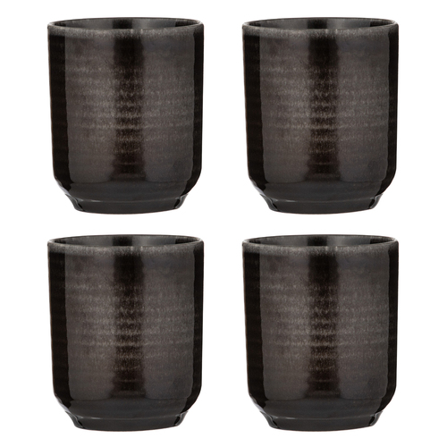 4PK Ladelle Melange Cornflower Stoneware 390ml/10cm Tumbler - Charcoal