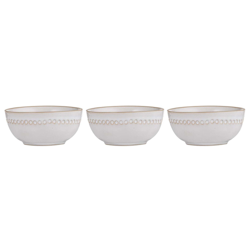 3PK Ladelle Cameo Stoneware 10cm Dip Bowl Round - Ivory