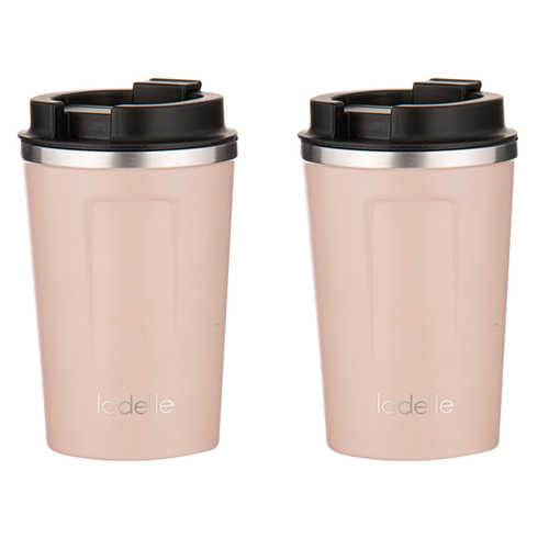 2PK Ladelle Eco Culture Stainless Steel/PP 14cm/350ml Travel Mug - Alabaster