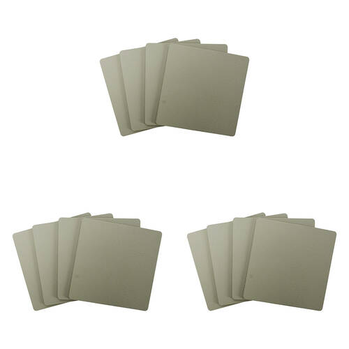 12pc Annabel Trends Coaster Set Recycled Leather 10x10cm - Stone