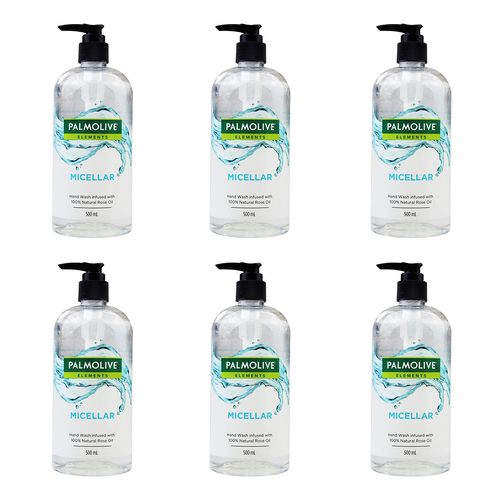 6PK Palmolive 500ml Hand Wash Micellar Infused w/ Rose Water