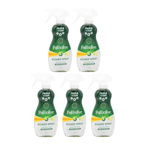 5PK Palmolive Triple Action Dish & Kitchen Spray 375ml Lemon Lime Fusion