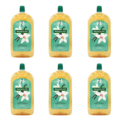 6PK Palmolive 1L Foaming Hand Wash Refill Vanilla & Sweet Almond