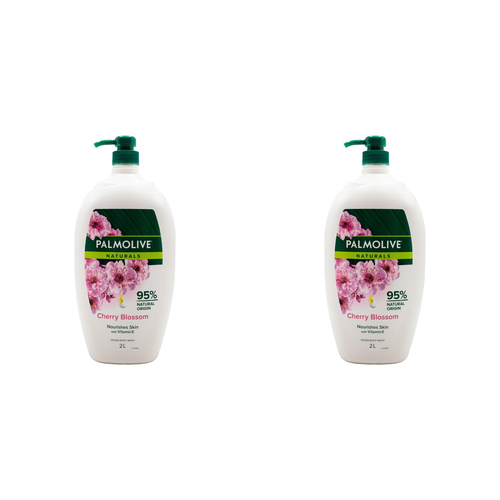 2PK Palmolive Naturals 2L Vegan Body Wash w/ Vitamin E Cherry Blossom