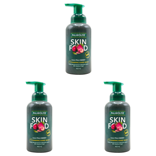 3PK Palmolive 400ml Foaming Hand Wash Skin Food Lilli Pilli Berry