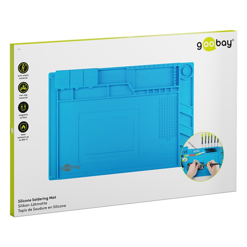 Goobay Silicone Soldering Mat Non-Slip Repair Station 450x300mm - Blue