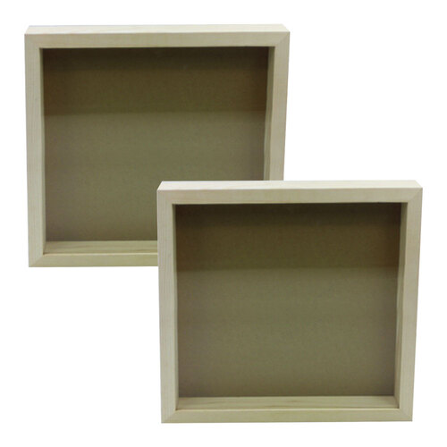 2x Boyle Wooden 33.5x4.2cm Craft Memory Box Square Frame