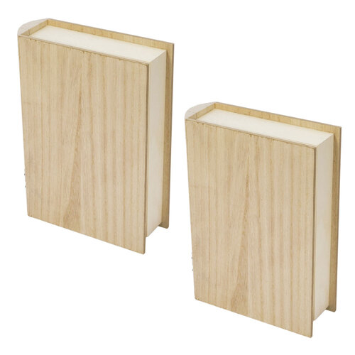 2x Boyle Art/Craft 22.7x17cm Wooden Book Box DIY Activity Small