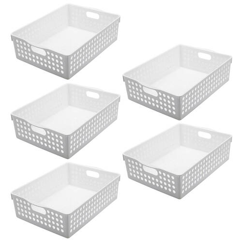 5PK Boxsweden 30x21cm Mode Basket - White