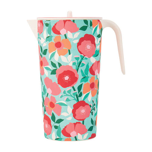 Annabel Trends Bamboo 1.5L Beverage Jug 22x8cm - Sherbet Poppies