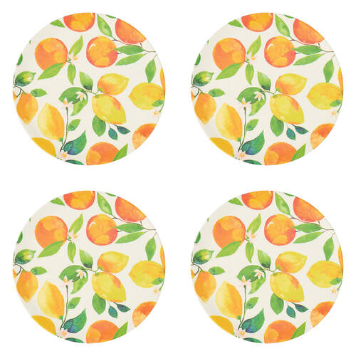 4PK Annabel Trends Bamboo Plate  Amalfi Citrus Serving Dish 20cm Round