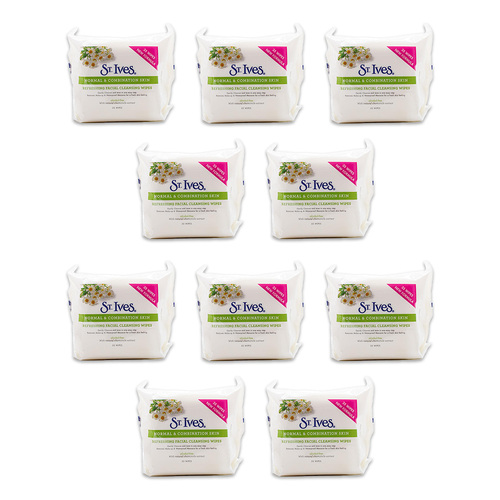 350pc St Ives Refreshing Facial Cleansing Wipes Normal & Combination Skin