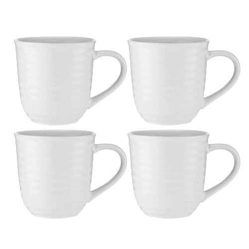 4pc Ladelle Homestead White Mug Set