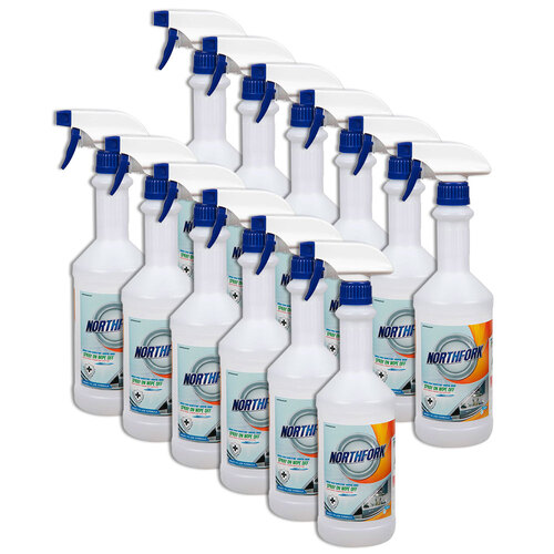 12PK Northfork 750ml Grade Spray On Wipe Off Decanting Bottle Ocean Fresh