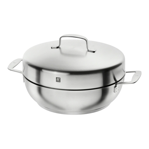 Zwilling 4L Stainless Steel/Aluminum Roaster Pan w/ Lid Smoker Set - Silver