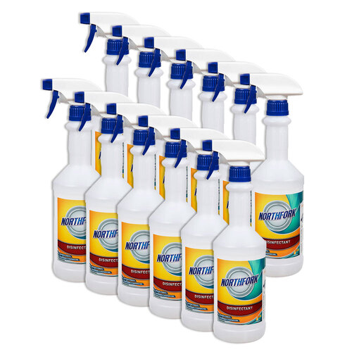 12PK Northfork 750ml Liquid Spray Disinfectant Decanting Bottle