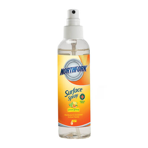 12pc Northfork Air & Surface Disinfectant Deodoriser Spray Citrus Grove 250ml