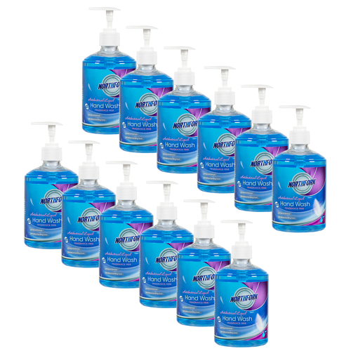 12PK Northfork 500ml Liquid Hand Wash Soap w/ Pump