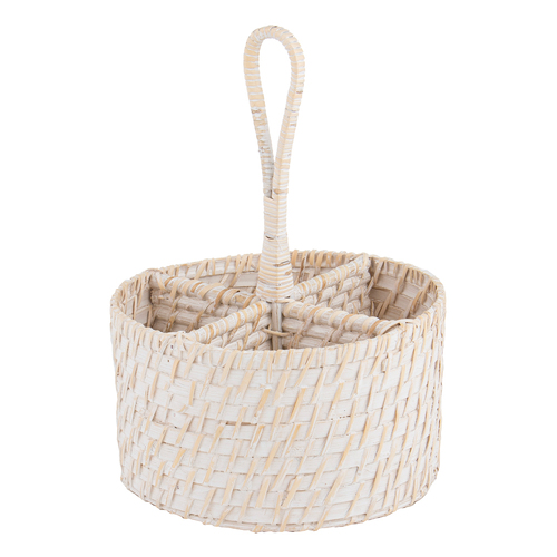 Ladelle Whitehaven Woven Round Utensil Caddy Holder