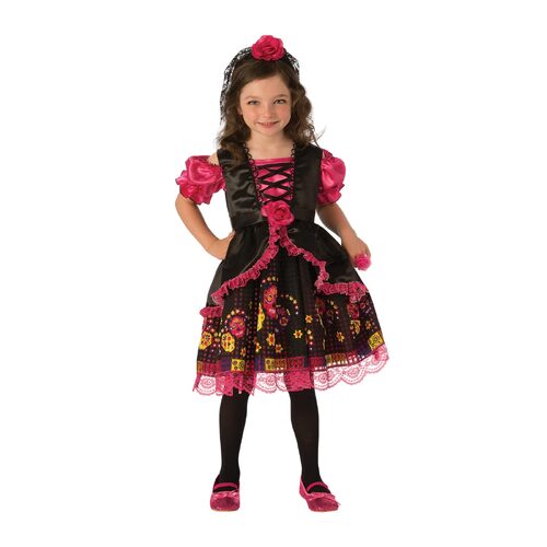 Rubies Day Of The Dead Girls Kids Girls Dress Up Costume - Size M