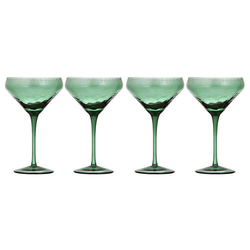 4pc Ladelle Flynn Coupe Glass Stemware 18cm - Green