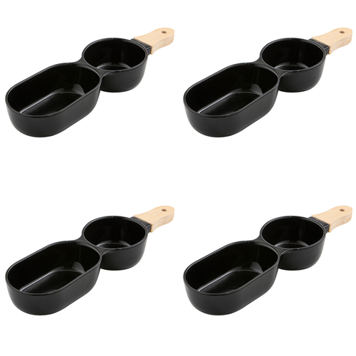 4PK Ladelle Alto Serve & Share 2 Part 34.5x9.5cm Serve Stick - Black