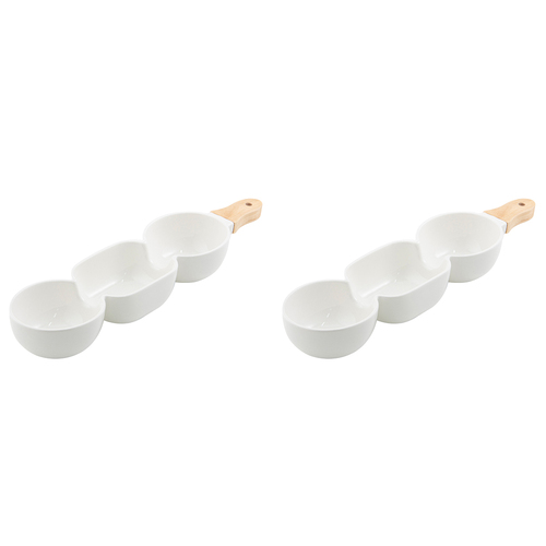 2PK Ladelle Alto Serve & Share 3 Part 40x9.8cm Serve Stick - White