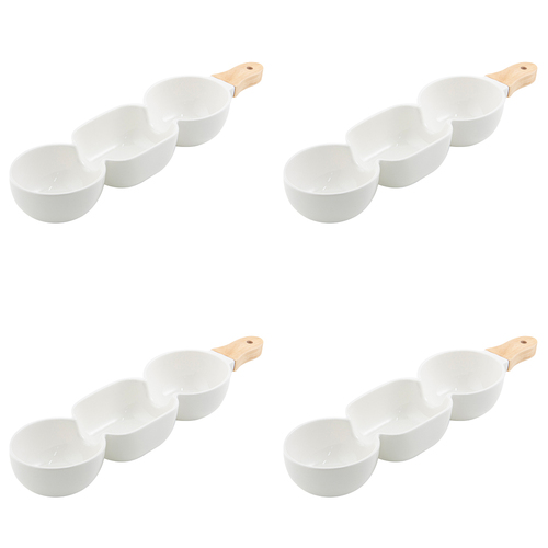 4PK Ladelle Alto Serve & Share 3 Part 40x9.8cm Serve Stick - White