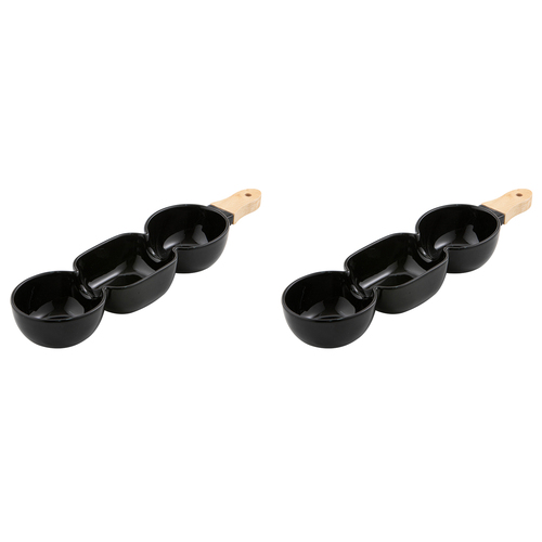 2PK Ladelle Alto Serve & Share 3 Part 40x9.8cm Serve Stick - Black