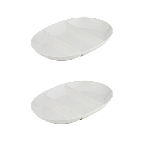 2PK Alto Serve & Share 3 Part Dish Bowl Kitchen Serveware 40x29cm