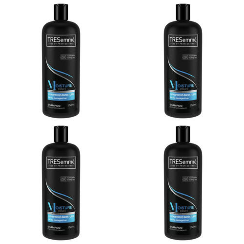 4PK Tresemme 750ml Shampoo Luxurious Moisture For Dry Damaged Hair