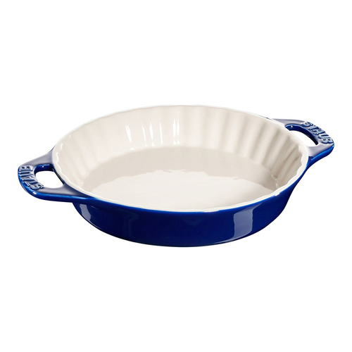 Staub 24cm Ceramic Round Pie Dish Oven Bakeware - Dark Blue