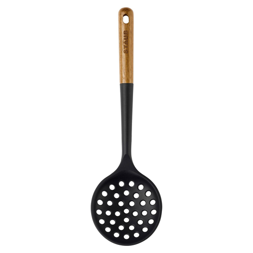 Staub 31cm Silicone Skimming Ladle w/ Wood Handle - Brown