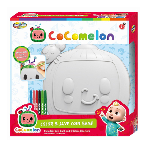 Creative Kids Cocomelon Paint Your Own Coin Bank Activity Toy 3y+