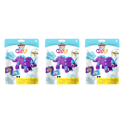 3PK Play-Doh Air Clay Triceratop Dinosaur Kids Art Craft Toy 4y+