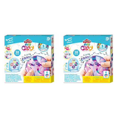 2x 10pc Play-Doh Air Clay Mini Donuts Crunchy Clay Set 3y+