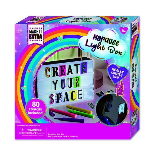 Creative Kids Light Up Marquee Box w/ Stencil/Marker Display Children 6+