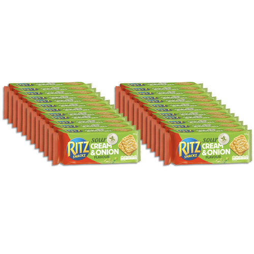 24pc Ritz Snackz Sour Cream & Onion Savoury Crackers Biscuits 100g