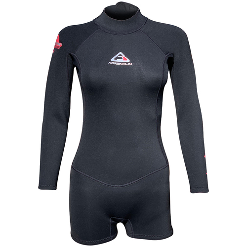 Adrenalin Wahine Ladies 2mm Long Sleeve Boy Leg Springsuit 8 - Black